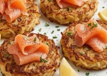 Galette de pommes de terre au saumon fumé