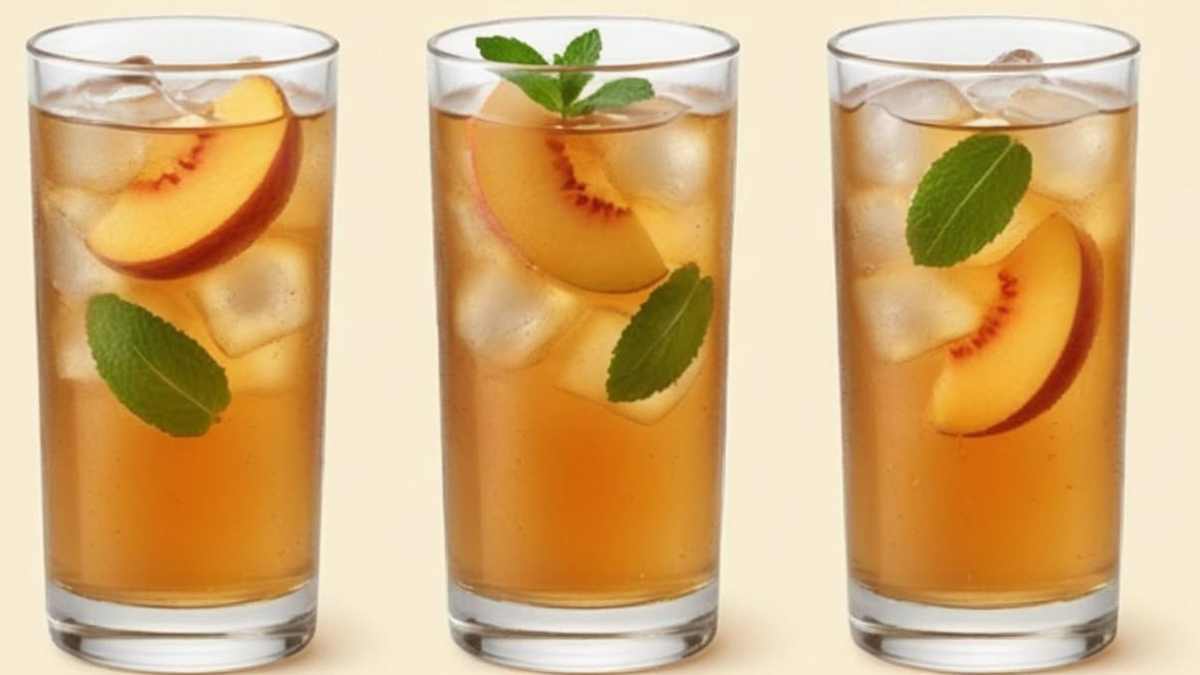 Thé glacé pêche-menthe
