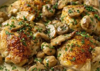 fricassee-de-poulet-aux-champignons-a-la-creme-herbes-fraiches