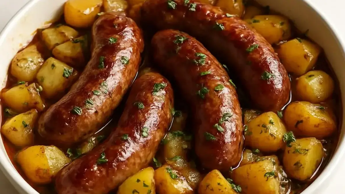 saucisses-de-toulouse-aux-pommes-de-terre-roties-jus-au-persil