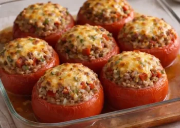 tomates-farcies-au-riz-viande-hachee-et-fromage-rape-cuisson-au-four